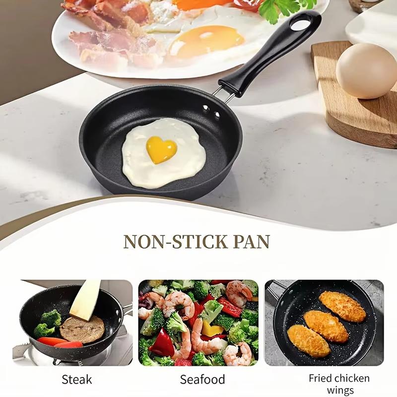 Padella Mini Portatile da Campeggio 12cm per Cucinare Bistecca Padella Antiaderente per Friggere Uova Padella per Omelette Fornello a Gas Piano Cottura a Induzione Utensili da Cucina