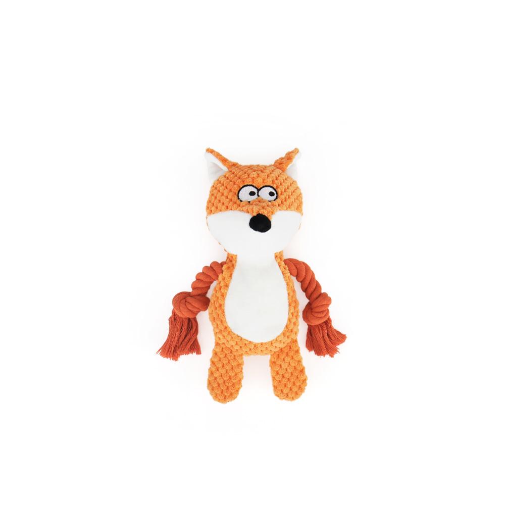 Cute Animal Rope Dog Toy Cute Plush Puppy Chew Pet Squeak Knot Toy Cartoon Rabbit Monkey