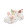 Girls Sneakers Tulip Flower Breathable Dad Shoes 2025 Spring and Autumn New Girls Mesh Casual White Shoes