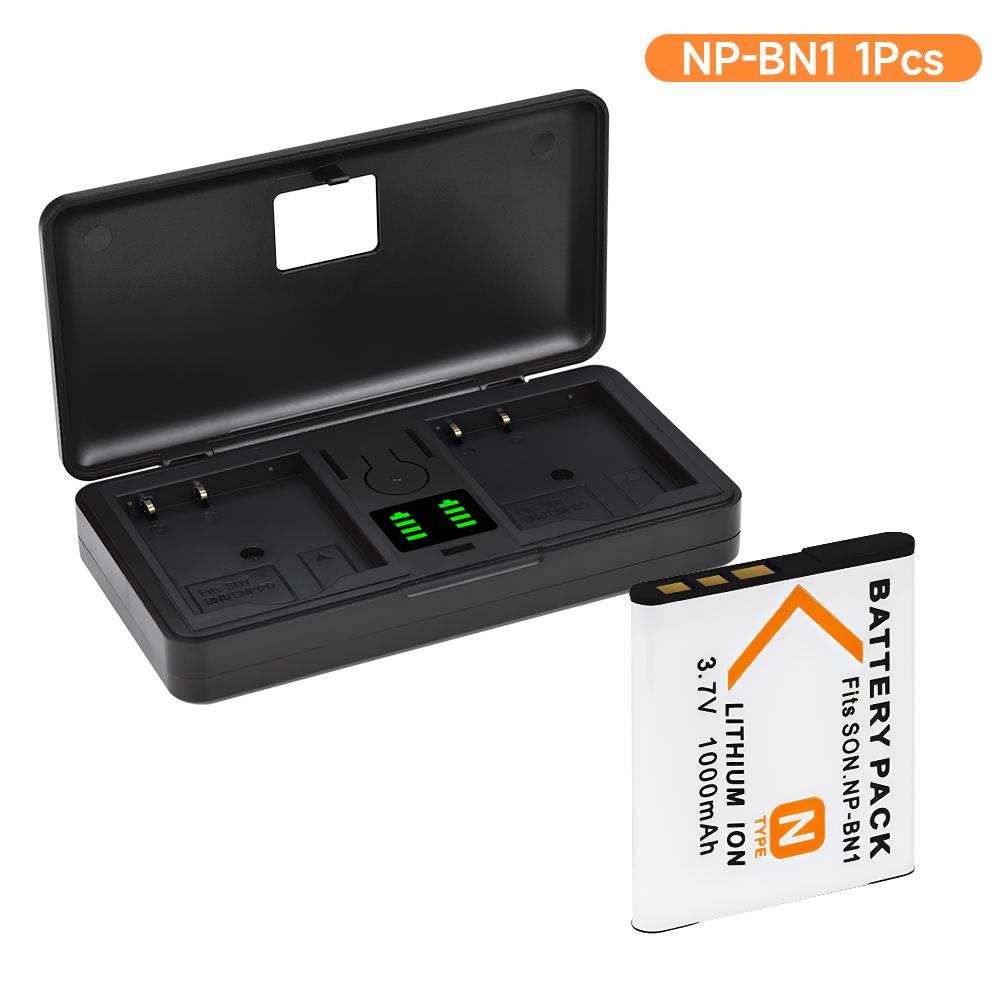 PALO 1000mAH NP BN1 NP-BN1 Battery Np Bn1 Camera Batteries + LCD Charger Case For Sony Cyber-shot DSC-QX10 TX100 TX300 W730