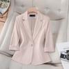 Elegant Seven-Sleeve Slim Fit Blazer - Spring/Summer Commuting Workwear