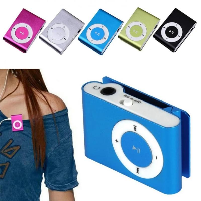 Pocket Size Metal Clamp MP3 Player Expandable Storage via Memory Card Rich Bass Sound Extended Battery