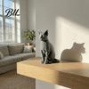 3D Printed Cat Figure Figurine Mysterious Black Statue Collectible Animal Dark Sculpture for Home Office Desk Decor Gifts Lovers Compact