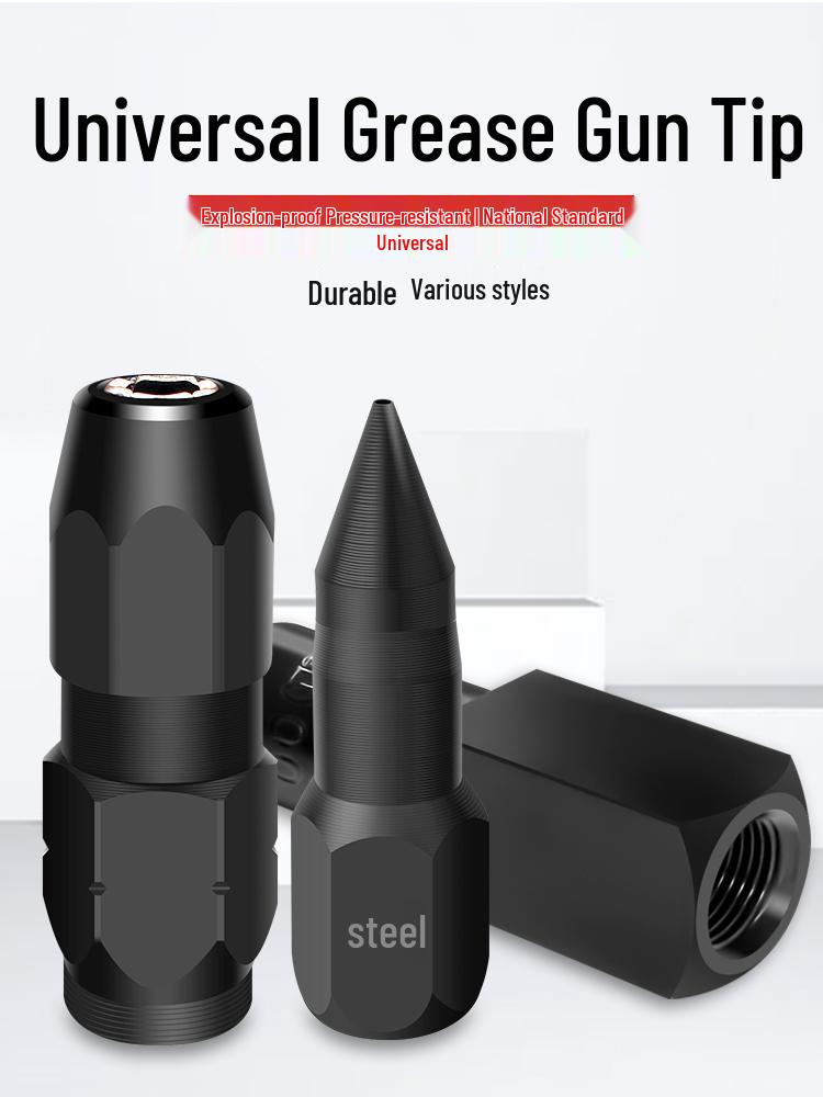 Excavator Oil Leak-Proof Grease Gun Tip: Flat & Sharp Mouth, Thickened Universal Tube, Pneumatic Soft/Hard Tube Accessories.