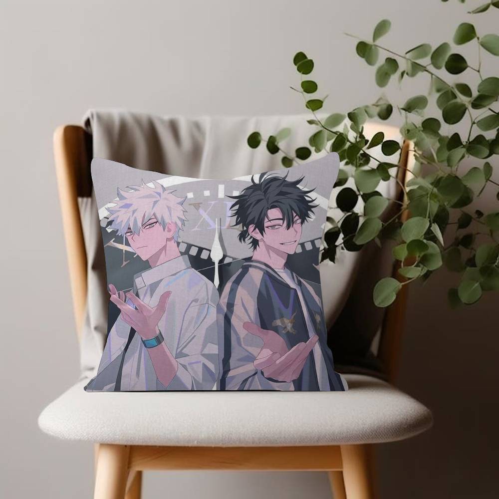Suspense Anime Pillow Case Sofa Living Room Bedroom Doublesided Printing Link Click Square Cushion Nap Time Pillow Case