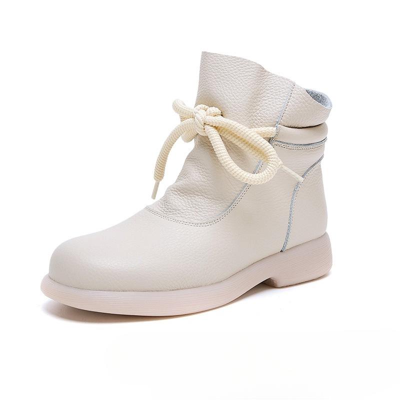 

Ботинки из натуральной кожи с теплой шерстяной подкладкой, зимние ботильоны, на плоской подошве, противоскользящие, с мягкой подошвой, женские зимние ботинки 35