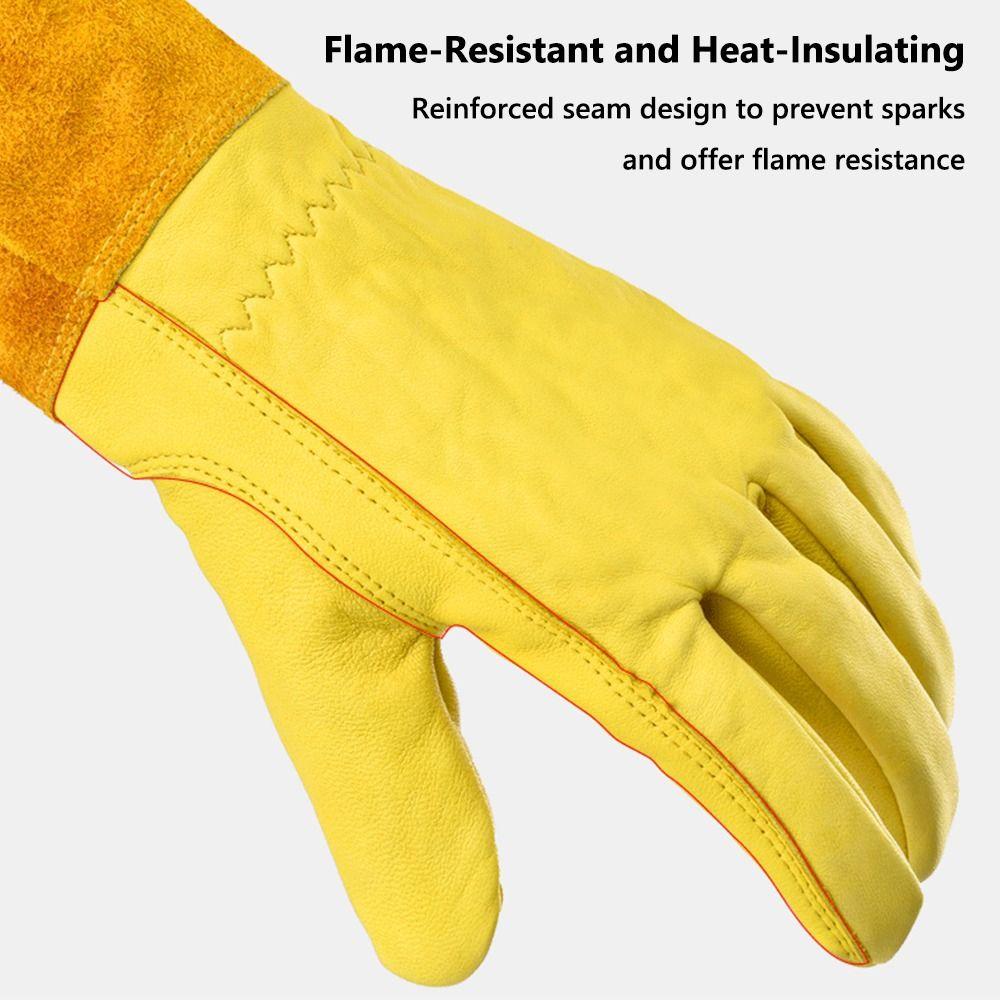 Leather Cactus Gloves Long Sleeve Rose Pruning Gloves Durable Gardening Gloves