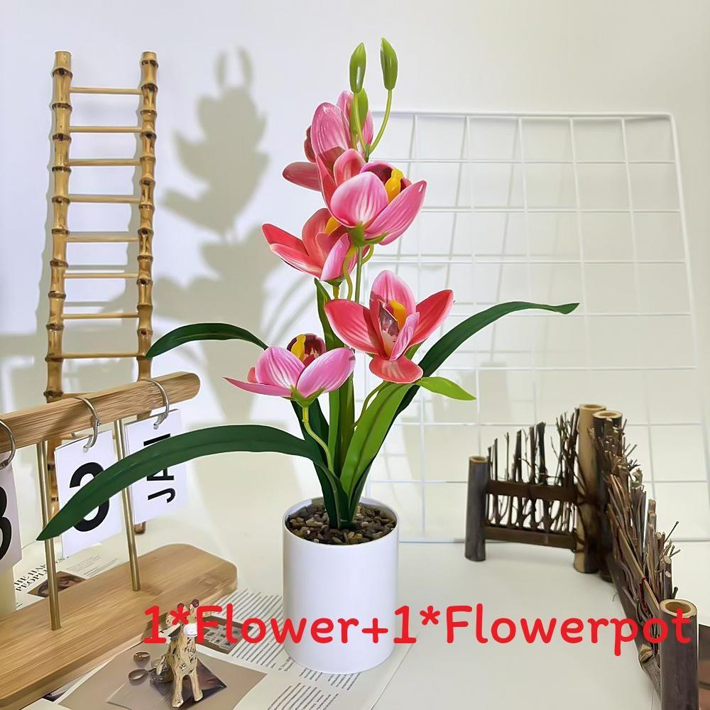 

Faberi Cymbidium Rolfe Riverstones Bonsai Simulated Flower Pot For Decor Hotel красный