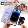 For iPhone 16 Pro Leather Case Multiple Card Slots Phone Cover with 2 Straps