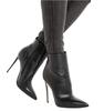 Fashion Women Leather Suede Ankle Boots Side Zipper Pointed Stiletto Heel Low Boots Solid Color Classic Simple Fashion Women Boots