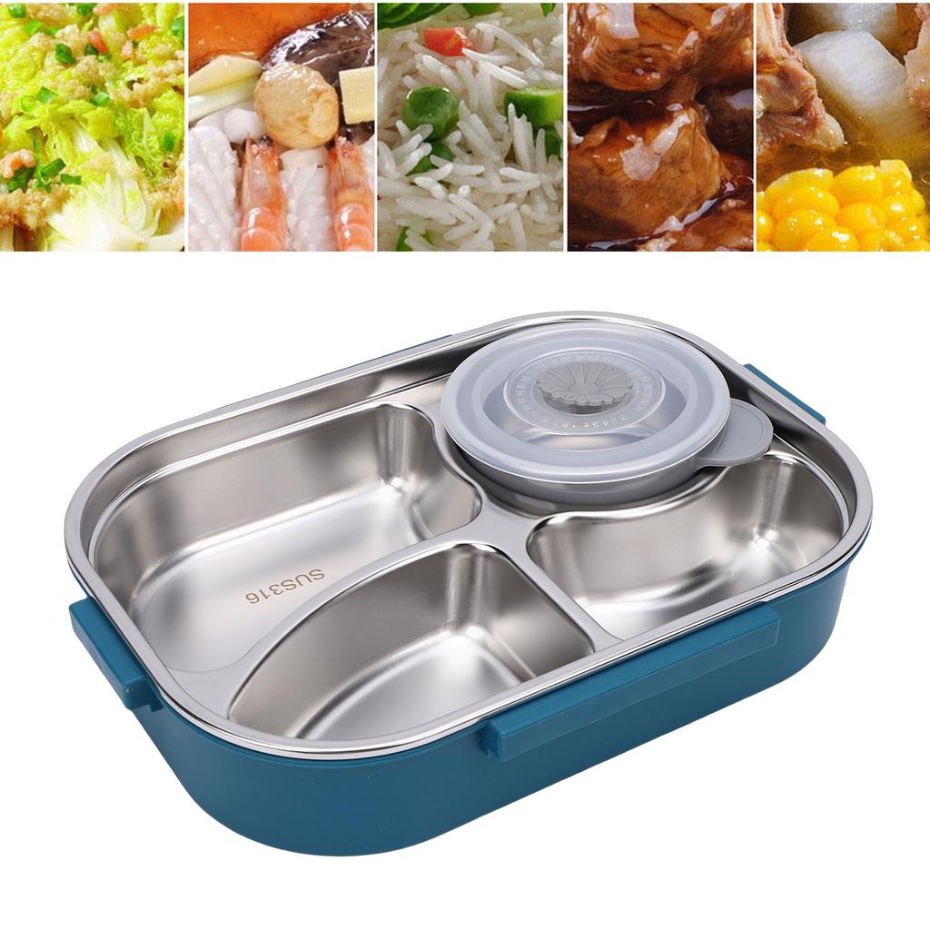 1.5L Lunch Box 4 Compartments 316 Stainless Steel   Box Leakproof   Container with Soup Bowl for   School Travel