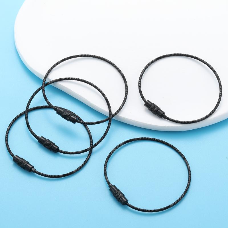 5-10pcs Colorful Metals Steel Wire Keychain Loop Solid Color Loop Holder Key Chains Diy Key Chain Accessories V167