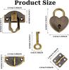2er-Set Antik-Bronze Riegelverschluss 27 x 30 mm Riegelverschluss Mini-Boxscharniere und Liebesschlösser mit Schlüsseln Dekorative Schloss schnalle mit Schrauben für Schmuck Woo