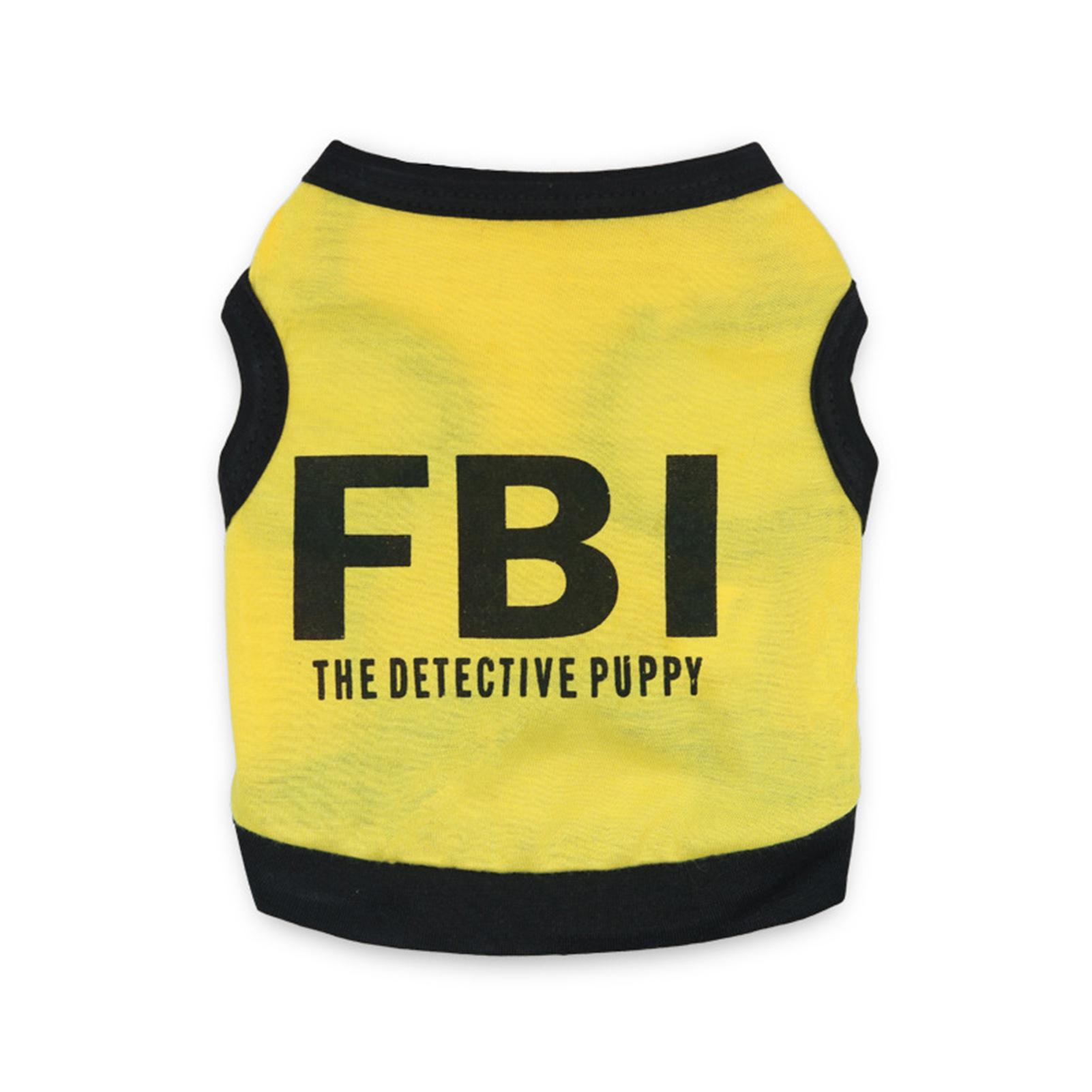 

Dog T Shirt Cotton Dog T-shirt The Detective Puppy Dog Shirt Pet Dog Summer Clothes From Size S To L Male Dog Clothes S жовтий