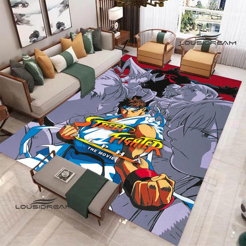 Klassisches Spiel Street Fighter Bedruckter Teppich Wohnzimmer Schlafzimmer Teppich Rutschfeste Fußmatte Foto-Requisiten Geburtstagsgeschenk