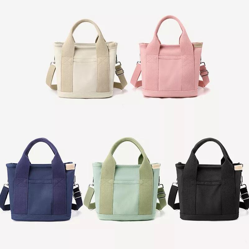 Women Canvas Tote Bag Large Capacity Handbags Shoulder Bags Zip Crossbody Bag