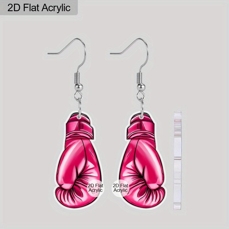 

Акриловые серьги-подвески с розовой лентой для осведомленности о раке молочной железы, вдохновляющие акриловые серьги для женщин, украшения «Надежда Вера» в подарок