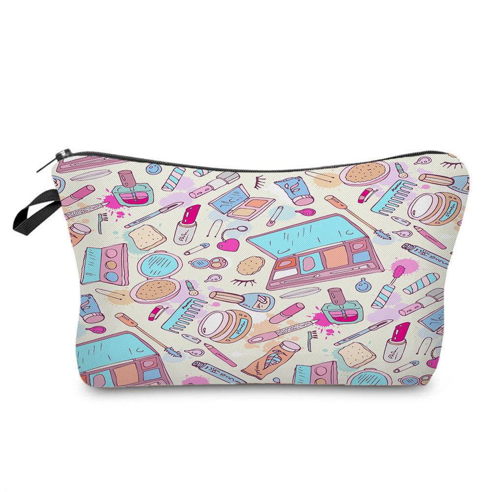 Women Flower Print Cosmetic Bag Toiletries Organize Travel Storage Case 6668