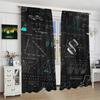 2 Pieces - Mathematical Equation Printed Curtains   Pole Bag Curtains   Christmas Decorations   Home Decorations   Room Decorations
