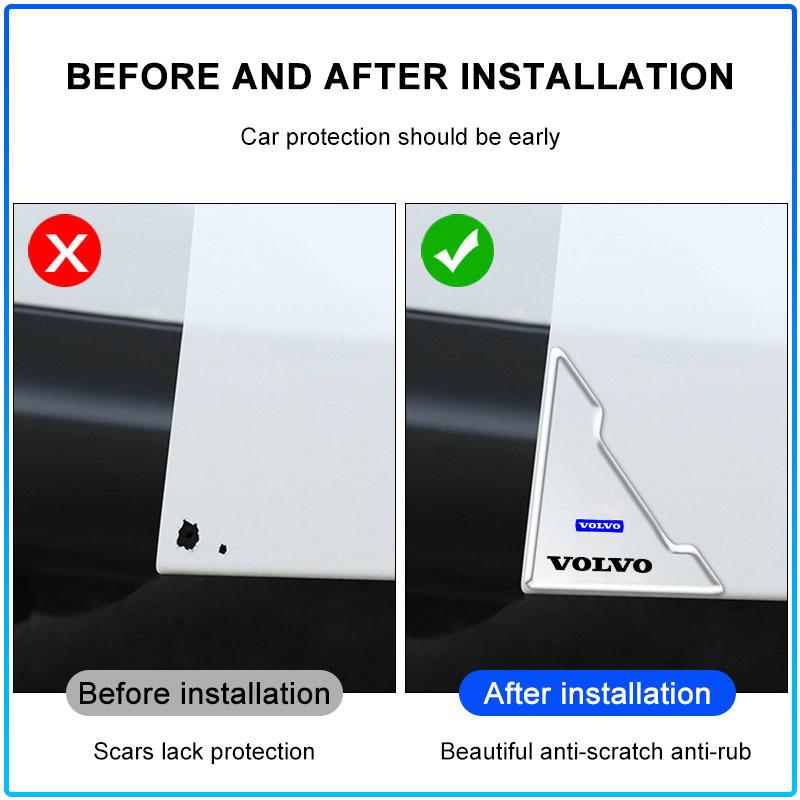 2Pcs Transparent Car Door Corner Cover Anti-Scratch Protection Sticker For Volvo XC60 XC90 S60 S80 S40 V40 V60 V70 V50 XC70