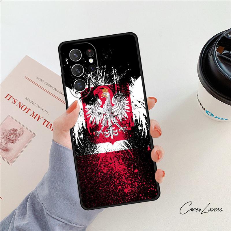 Poland Polish Flag Phone Case For Samsung Galaxy S24 S25 S23 S22 Ultra Note 10 20 Plus S20 S21 FE Cover