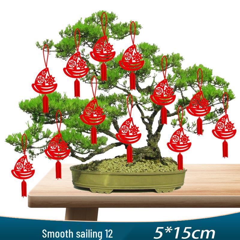 

Новогодние фонарики-бонсай - Внутреннее/наружное украшение с подвесками из нетканого материала для оформления сцены