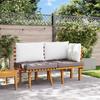 vidaXL 2-tlg. Garten-Lounge-Set mit Kissen Massivholz Akazie