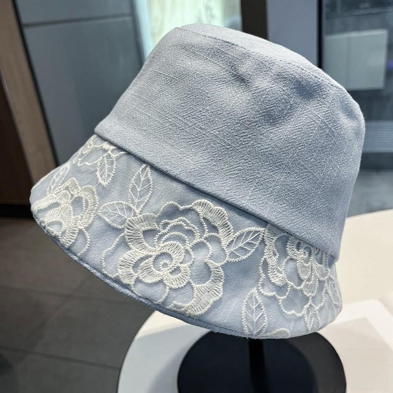 Women Sun Protection Bucket Hat With Lace And Linen For Summer Outdoors