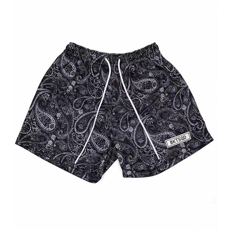 Men s American-Style Paisley Mesh Quick-Dry Basketball Shorts L