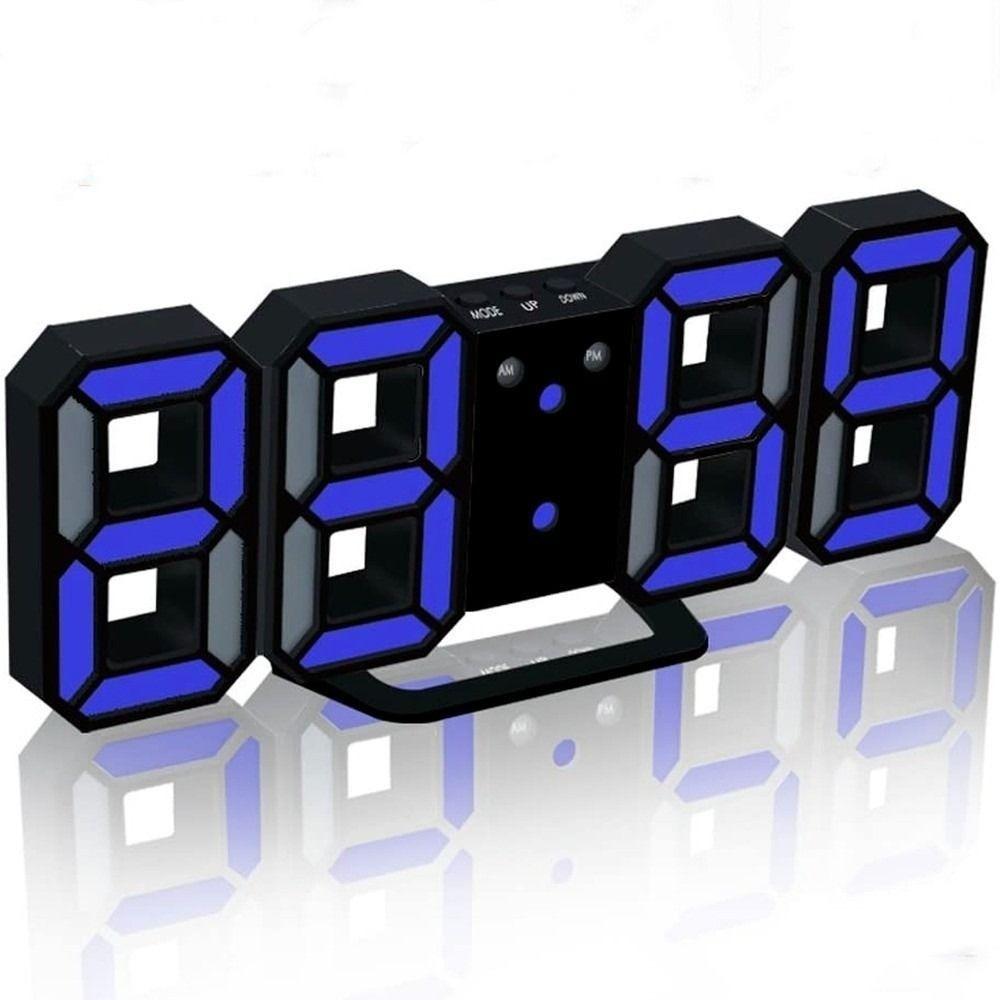 Wall-mounted Digital Desktop Clock Adjustable Luminous Mode Night Light Portable LED Clock  Desk