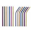 Fruit Juice Straws Mini 160mm Short Rainbow Stainless Steel Metal Straws Straight Bend Reusable Drinking Small 4Straw 1prush
