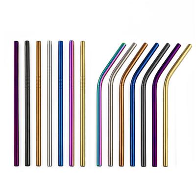 Fruit Juice Straws Mini 160mm Short Rainbow Stainless Steel Metal Straws Straight Bend Reusable Drinking Small 4Straw 1prush