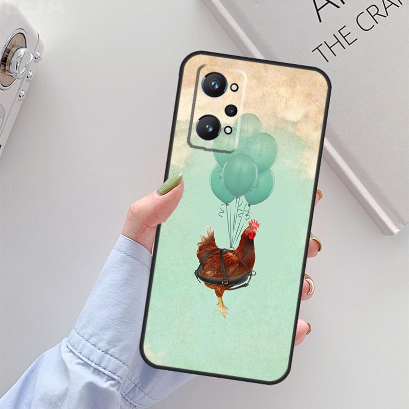 Chicken Hen Rooster For Realme C61 C75 C55 C51 C21Y C25S C67 C53 13 12 10 11 14 Pro Plus GT 6T 6 5 GT7 Pro Case
