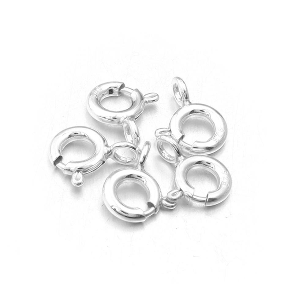 5pcs/lot s925 Sterling Silver Spring Ring Clasps Round Claw Spring Clasps Hooks For Jewelry DIY Bracelet Necklace Connectors