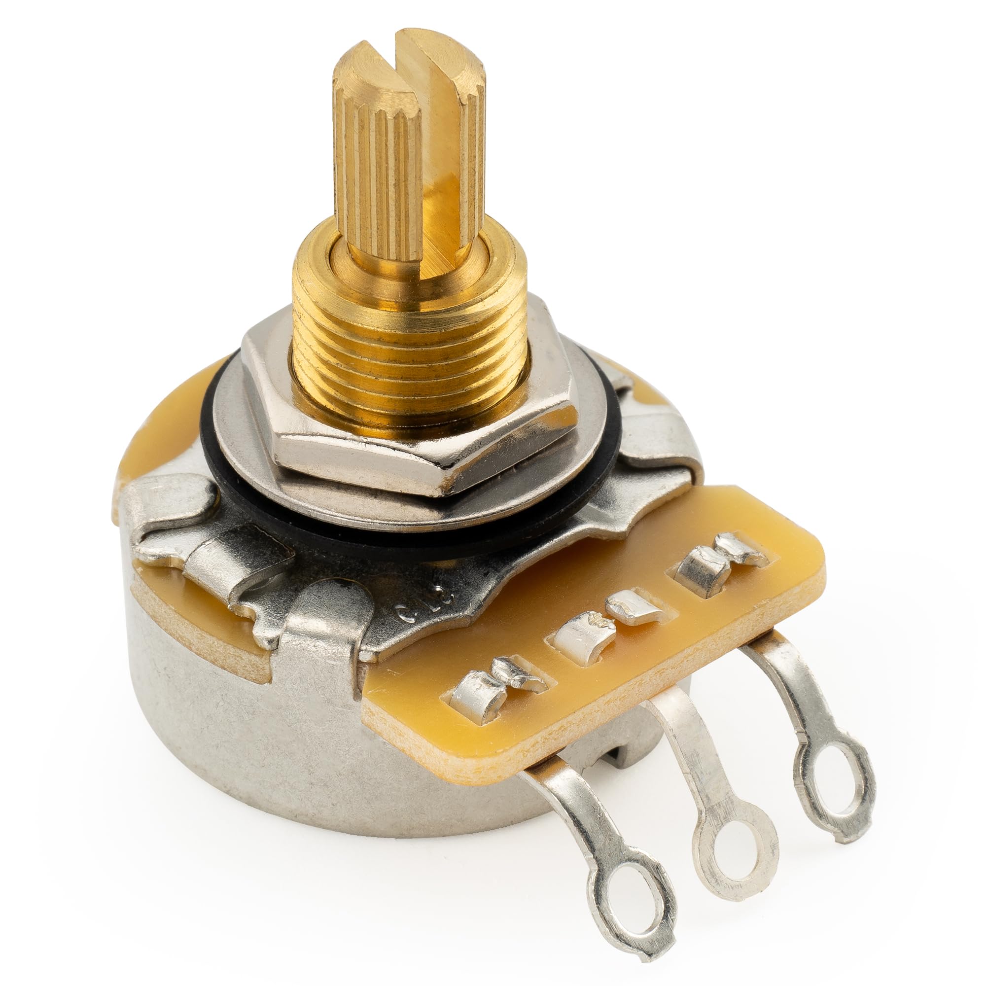 

CTS 450G A500K Brass Standard Split Shaft 3/8 10% A-Curve Potentiometer for Electric Guitar and Bass