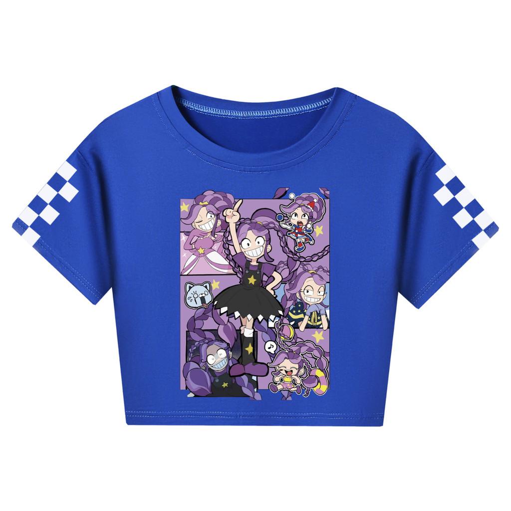 5623 Kids Girls Cartoon Lovely Lily Lovebraids Short Sleeves Short T-Shirt 110cm