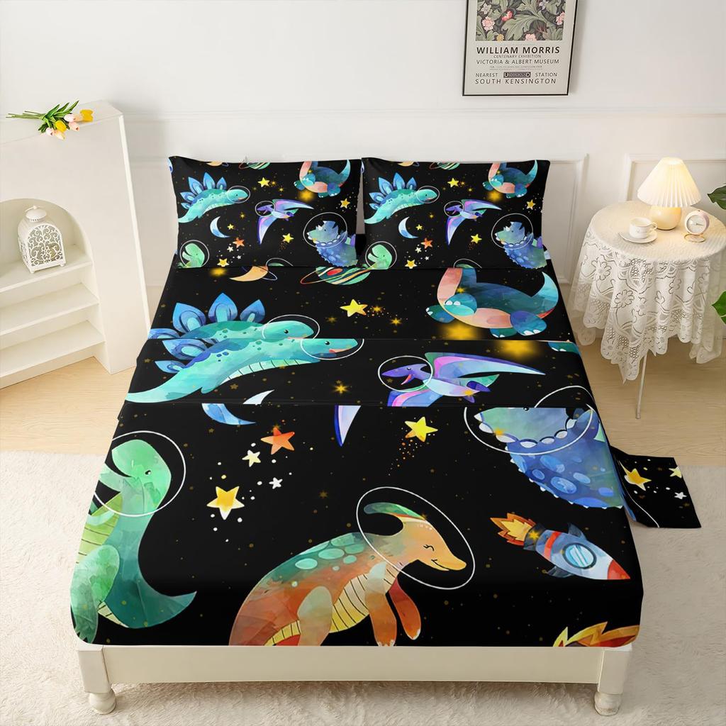Forest Animal Fox Deer Bear Pattern Sheet Four-Piece Bedroom Room Dormitory Bedding Decoration