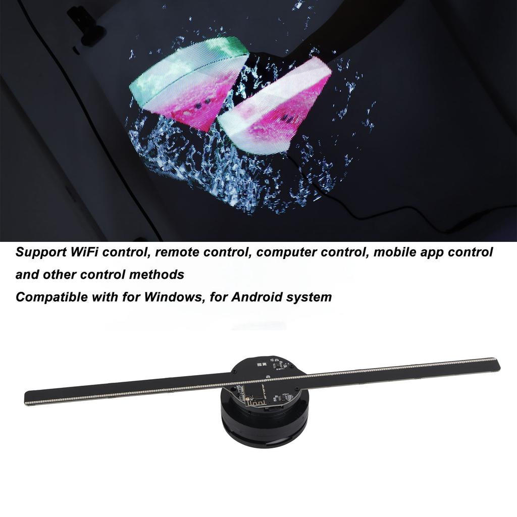 Ventilator Hologramă 3D 224 Margele Luminoase LED Rezoluție Înaltă Player Publicitar 3D pentru Afacere Magazin Magazin Ventilator Proiector Holografic