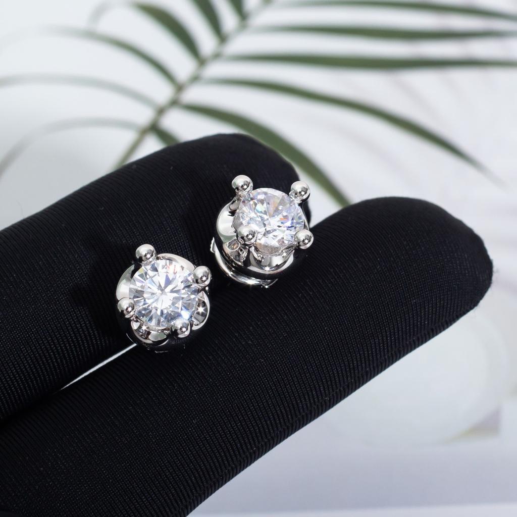 Earrings Single Main Stone 1ct European and American Style Stud Earrings