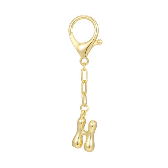Letter Keychain Mini 3D Alphabet Charm Matte Glossy Golden Plating Key Chain with Lobster Clasp Bags Keys Bracelets Accessories