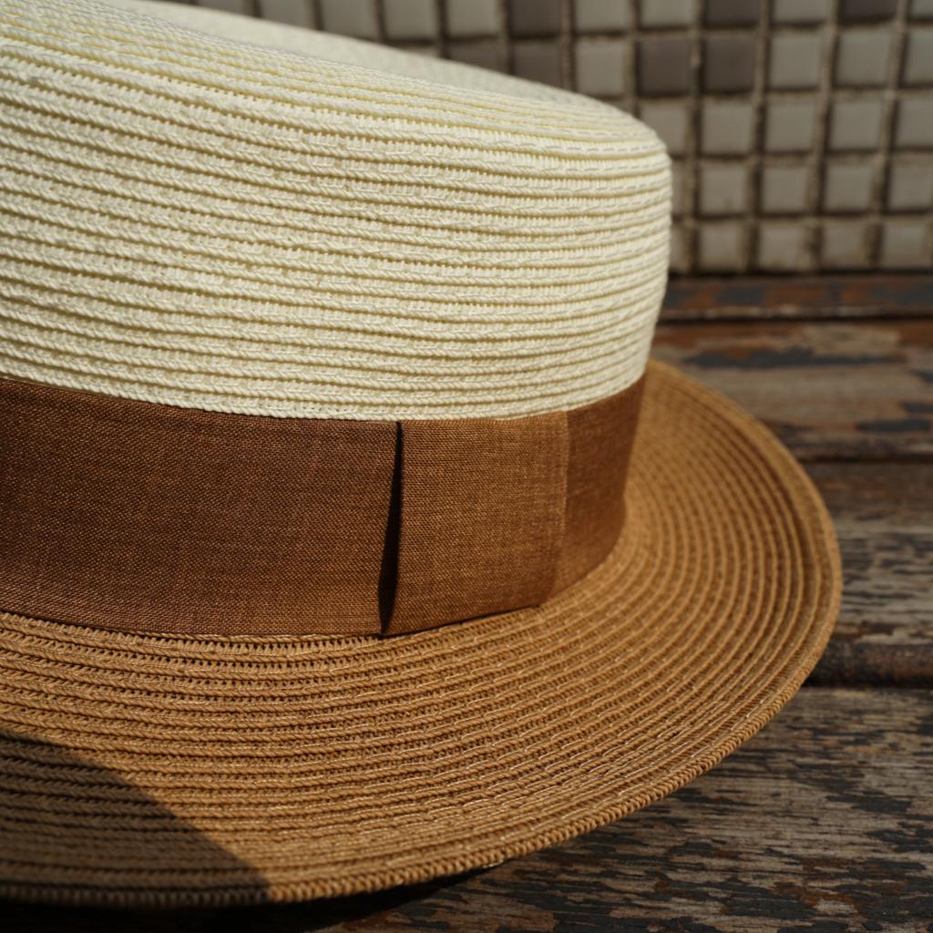 Japanese Retro Small Brim White Khaki Flat Top Top Hat Women'S Summer Sunshade Vacation Beach Sun Straw Hat