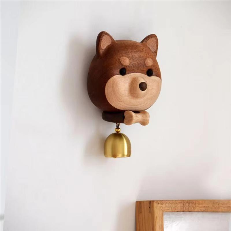 Cartoon Door Bell Ornament Doorbell Dog Wind Chime Wooden Bell Wood Doorbell Door Chime Door Opening Shopkeepers Bell Quality