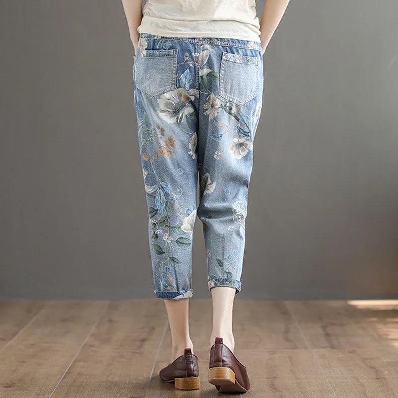 Pantaloni a nove punti Pantaloni a gamba larga Donne Stile etnico Pantaloni  in cotone e lino larghi Pantaloni retrò sulla coscia Pantaloni casual  acquista in modo economico — spedizione gratuita, recensioni reali