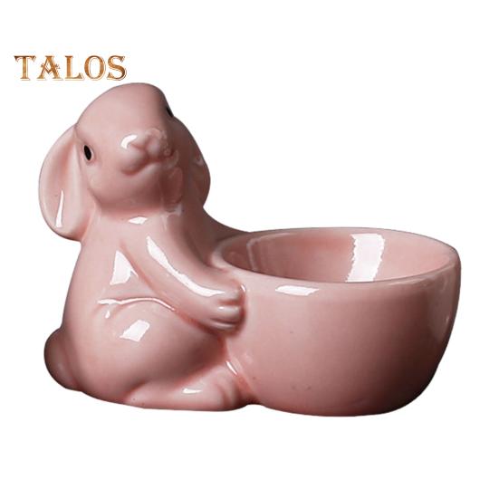 

Керамическая подставка для яиц в виде кролика, декор для стола для завтрака, подставка для яиц в виде кролика для яиц всмятку, украшение для дома на Пасху A розовый