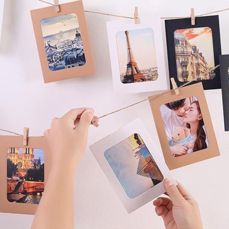 Photo Hanging Paper Display Set, 10 Pack 6 in Size for Home Display, Party Use and Travel Photo Presentation Each Day