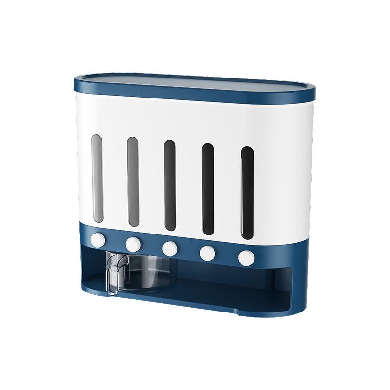 Moisture-Proof Insect-Proof Rice Storage Container with Partitioned Grains Organizer