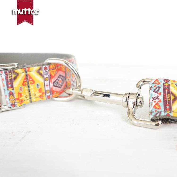 Ethnic Style Colorful Pattern Gray Dog Leash for Large Pets
