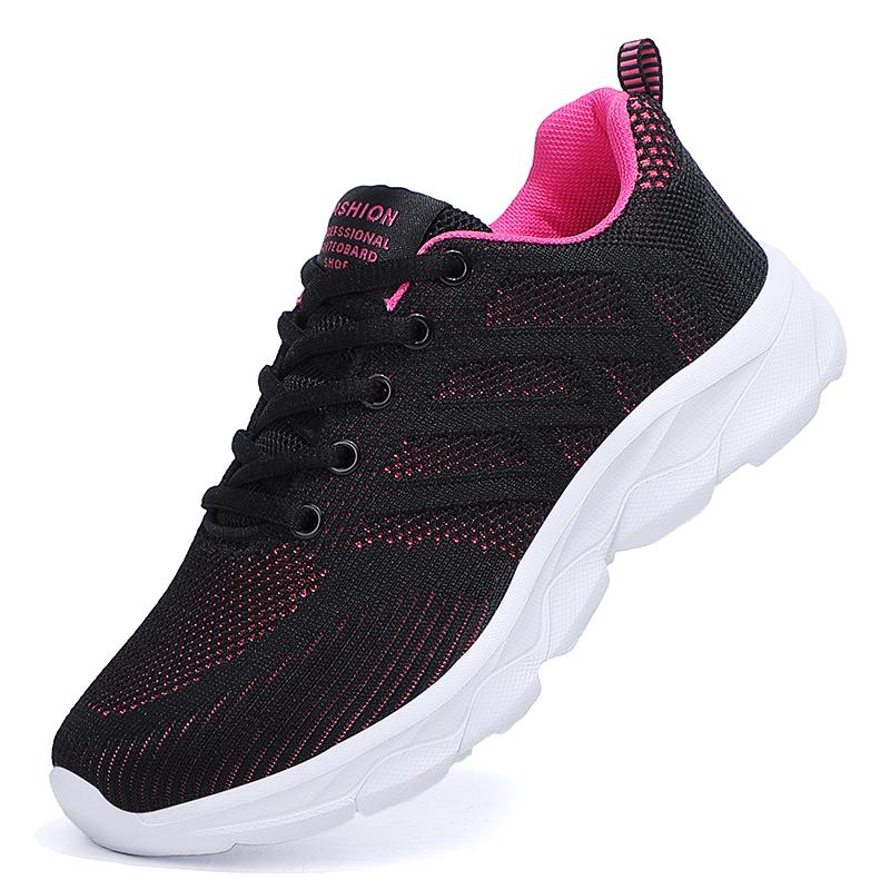 Lightweight Women Running Shoes Breathable Knitted Casual Sneakers Elastic Walking Shoes Dancing Shoes