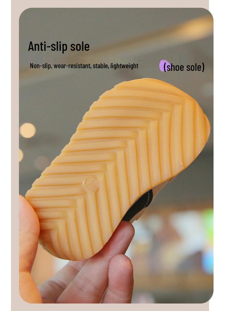 Buty dla malucha na rzepy z blokami kolorów i antypoślizgową podeszwą - Miękka podeszwa z kreskówkowym wzorem dla chłopców i dziewczynek