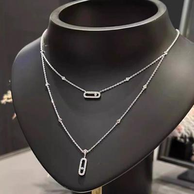 Damen Doppelschicht Zirkon Halskette: Eleganter, Nischen-Modeschmuck